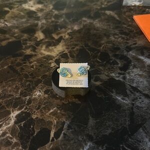 Silver and Blue planet Earrings .925